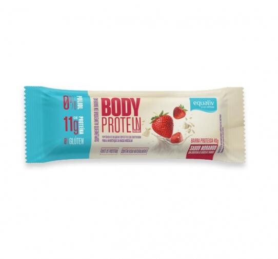 Suplemento Body Protein Barra Morango Equaliv com 40g