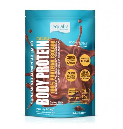 Suplemento Body Protein Cacau Pouch Equaliv com 1.200g