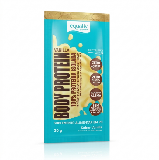 Suplemento Body Protein Vanilla baunilha Equaliv 1 Sachê 20g