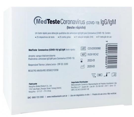 Teste Rápido MedLevensohn Coronavírus (Covid-19)