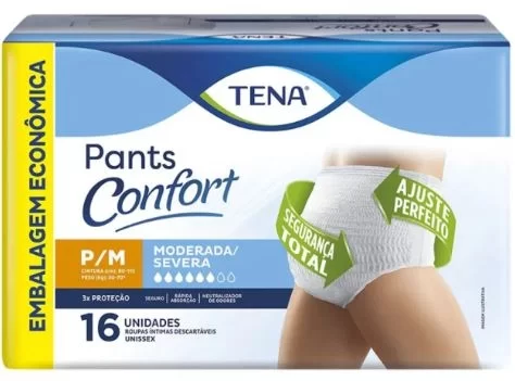 Roupa Íntima Tena Pants Confort Unissex Pacote com 16 Unidades
