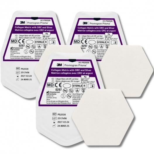 Kit Curativo 3M Promogran Prisma Colágeno e Celulose Antimicrobiano 3 unidades