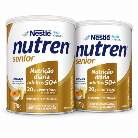Kit 2 Nutren Senior Suplemento Nestlé Sem Sabor 370g